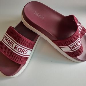 Authentic MK Burgundy Slip-ons Sandals